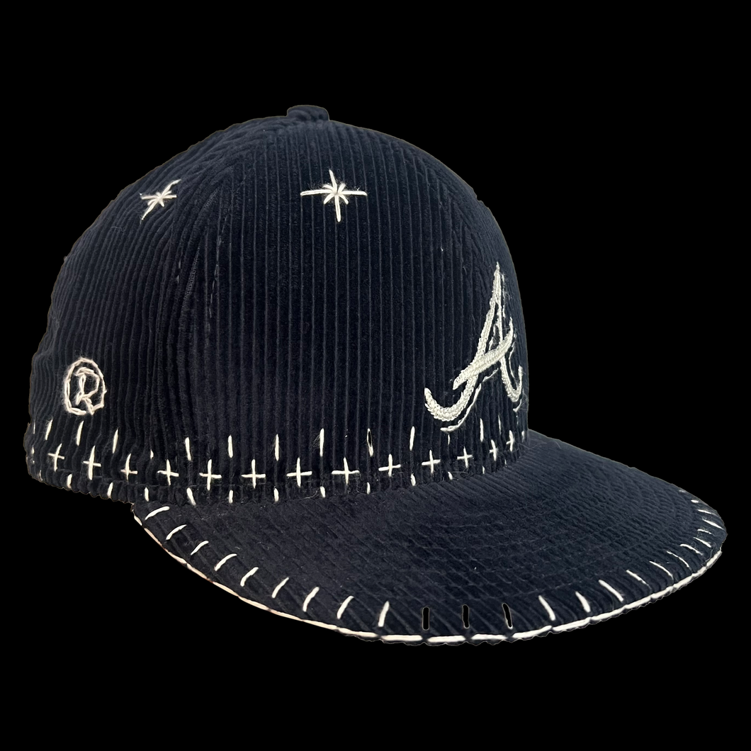 *7 3/8* Sashiko Corduroy Atlanta Braves *GREY UV*